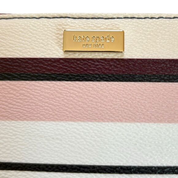 Kate Spade Berber Stripe Stacy Bifold Wallet Pink Multi Colored - Picture 4 of 11